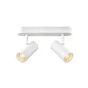 SLV LED Wand- und Deckenstrahler NOBLO® DOUBLE PHASE, IP20, 2-flammig, kardanisch, CRi>90, dimmbar, 12W 2700K 1450lm 32°, weiß