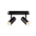 SLV LED Wand- und Deckenstrahler NOBLO® DOUBLE PHASE, IP20, 2-flammig, kardanisch, CRi>90, dimmbar, 12W 2700K 1450lm 32°, schwarz
