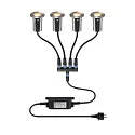 LED Boden-Einbauleuchte TRAIL-LITE® 60, IP67 IK08, 4er Set inkl. Netzteil, Ø 6cm, 230VAC / sek. 24VDC, 4x 0.9W 3000K 25lm