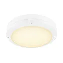 SLV LED Aufbauleuchte OUTDOOR BULKHEAD V 360, IP65 IK10, Ø 36cm, mit Sensor, 20W 3000/4000/6500K 110°, CRI 80, schaltbar, weiß