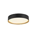 SLV LED Deckenleuchte DECONA 30 CL, PHASE, rund, 17W, 3000/4000K, 1680/1760lm, UGR<25, IK06, IP44, dimmbar, schwarz/gold