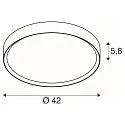 ceiling luminaire DECONA 42 CL round, suitable for VDU workstation IP44, white, lacquered dimmable