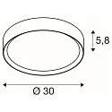 SLV ceiling luminaire DECONA 30 CL round, with sensor, suitable for VDU workstation IP44, white, lacquered 