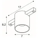 SLV LED Spot FIXT-IT!, 48V, DALI, rund, für Einbauschiene, 36°, 8W, 2000-3000K, 480lm, UGR<19, IP20, dimmbar, bronze/schwarz