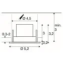 SLV LED Deckeneinbauleuchte NEW TRIA® 45, rund, 24°, 4W, 3000K, 360lm, UGR<22, IK02, IP20, weiß