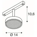 SLV LED Spot GRIP! FLAT TRACK 48V, rund, 14,5W, 2700/3000K, 400lm, IP20, dimmbar, schwarz/gold
