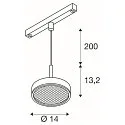 pendant luminaire GRIP! FLAT IP20, gold, black dimmable