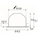 SLV LED Deckeneinbauleuchte NEW TRIA® 68 AIRTIGHT, rund, 7,5W, 2700K, IP23, IK02, dimmbar, schwarz