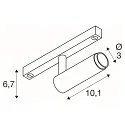 SLV LED Strahler GRIP! S, 48V, zylindrisch, 29°, 9,8W, 2000-3000K, 350lm, Dim-to-Warm, IP20, IK02, weiß/schwarz