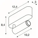 SLV LED Deckenaufbauleuchte GRIP! S SINGLE, 29°, 11W, IP20, dimmbar, 3000K, 650lm, schwarz/gold