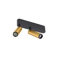 SLV LED Deckenaufbauleuchte GRIP! S DOUBLE, 29°, 21W, IP20, dimmbar, 2700K, 1200lm, gold/schwarz