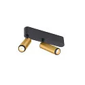 SLV LED Deckenaufbauleuchte GRIP! S DOUBLE, 29°, 21W, IP20, dimmbar, 2700K, 1200lm, gold/schwarz
