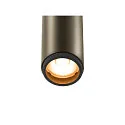 SLV ceiling recessed luminaire GRIP!S cylindrical, suitable for VDU workstation IP20, bronze, black, lacquered dimmable