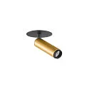 SLV LED Deckeneinbaustrahler GRIP! S, zylindrisch, 29°, 10W, IP20, dimmbar, 2700K, 590lm, gold/schwarz