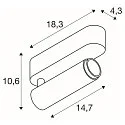 SLV ceiling luminaire GRIP!M SINGLE IP20, bronze, black, lacquered dimmable