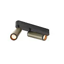SLV LED Deckenaufbauleuchte GRIP! M DOUBLE, 42°, 28W, IP20, dimmbar, 2700K, 2920lm, bronze/schwarz