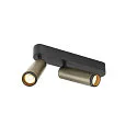 SLV LED Deckenaufbauleuchte GRIP! M DOUBLE, 42°, 28W, IP20, dimmbar, 3000K, 1520lm, bronze/schwarz