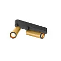 ceiling luminaire GRIP!M DOUBLE IP20, gold, black, lacquered dimmable