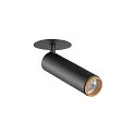 SLV LED Deckeneinbaustrahler GRIP! M, zylindrisch, 42°, 21W, IP20, dimmbar, 3000K, 2110lm, schwarz/gold