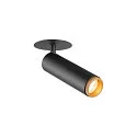 SLV LED Deckeneinbaustrahler GRIP! M, zylindrisch, 42°, 21W, IP20, dimmbar, 3000K, 2110lm, schwarz/gold