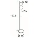 SLV Stehleuchte SUN FL, rund, G9, 1x max. 5W, IP20, dimmbar, schwarz