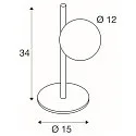 SLV Tischleuchte SUN TL, rund, G9, 1x max. 5W, IP20, dimmbar, schwarz