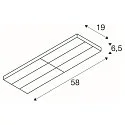 SLV LED 3-Phasen Strahler SIGHT PANEL MULTIPOWER, 58x19cm, eckig, CRi>90, drehbar, schaltbar, 38-72W 3000K 10800lm 70°, schwarz