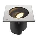 SLV floor recessed luminaire DASAR® XL DALI swivelling, square, asymmetrical, dimmable IP65/IP67, stainless steel dimmable
