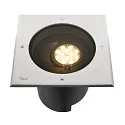 SLV floor recessed luminaire DASAR® XL DALI swivelling, square, asymmetrical, dimmable IP65/IP67, stainless steel dimmable