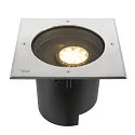 SLV floor recessed luminaire DASAR® XL DALI swivelling, square, asymmetrical, dimmable IP65/IP67, stainless steel dimmable
