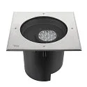 SLV floor recessed luminaire DASAR® XL DALI swivelling, square, asymmetrical, dimmable IP65/IP67, stainless steel dimmable