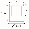 SLV floor recessed luminaire DASAR® XL DALI swivelling, square, asymmetrical, dimmable IP65/IP67, stainless steel dimmable