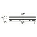 SLV LED Lichtleiste BATTEN P 600 28, IP20 IK04, 60cm, 230V AC/DC, 11-20W 3000-5000K 2800lm, schaltbar
