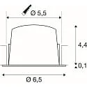 SLV LED Deckeneinbauleuchte NUMINOS® XS, 6,9W, IP20, 20°, 3000K, 950lm, weiß/chrom