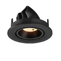 SLV ceiling recessed luminaire NUMINOS® GIMBLE S round, suitable for VDU workstation IP20, black, lacquered dimmable