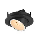 SLV ceiling recessed luminaire NUMINOS® GIMBLE S round, suitable for VDU workstation IP20, black, white, lacquered dimmable