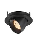SLV LED Deckeneinbaustrahler NUMINOS® GIMBLE S, rund, 6,7W, IP20, dimmbar, 55°, 2700K, 1000lm, schwarz