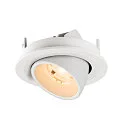 SLV ceiling recessed luminaire NUMINOS® GIMBLE S round, suitable for VDU workstation IP20, white, lacquered dimmable