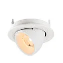 SLV ceiling recessed luminaire NUMINOS® GIMBLE S round, suitable for VDU workstation IP20, white, lacquered dimmable