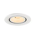 SLV ceiling recessed luminaire NUMINOS® GIMBLE S round, suitable for VDU workstation IP20, white, lacquered dimmable