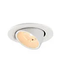 SLV ceiling recessed luminaire NUMINOS® GIMBLE S round, suitable for VDU workstation IP20, white, lacquered dimmable