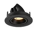 SLV LED Deckeneinbaustrahler NUMINOS® GIMBLE S, rund, 6,7W, IP20, dimmbar, 40°, 3000K, 1050lm, schwarz