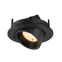 SLV LED Deckeneinbaustrahler NUMINOS® GIMBLE S, rund, 6,7W, IP20, dimmbar, 40°, 3000K, 1050lm, schwarz