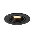 SLV LED Deckeneinbaustrahler NUMINOS® GIMBLE S, rund, 6,7W, IP20, dimmbar, 40°, 3000K, 1050lm, schwarz