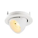 SLV ceiling recessed luminaire NUMINOS® GIMBLE S round, suitable for VDU workstation IP20, white, lacquered dimmable