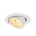 SLV ceiling recessed luminaire NUMINOS® GIMBLE S round, suitable for VDU workstation IP20, white, lacquered dimmable