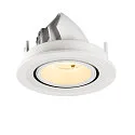 SLV ceiling recessed luminaire NUMINOS® GIMBLE S round, suitable for VDU workstation IP20, white, lacquered dimmable