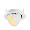 SLV ceiling recessed luminaire NUMINOS® GIMBLE S round, suitable for VDU workstation IP20, white, lacquered dimmable