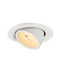 SLV ceiling recessed luminaire NUMINOS® GIMBLE S round, suitable for VDU workstation IP20, white, lacquered dimmable
