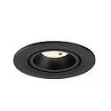 SLV ceiling recessed luminaire NUMINOS® GIMBLE S round, suitable for VDU workstation IP20, black, lacquered dimmable